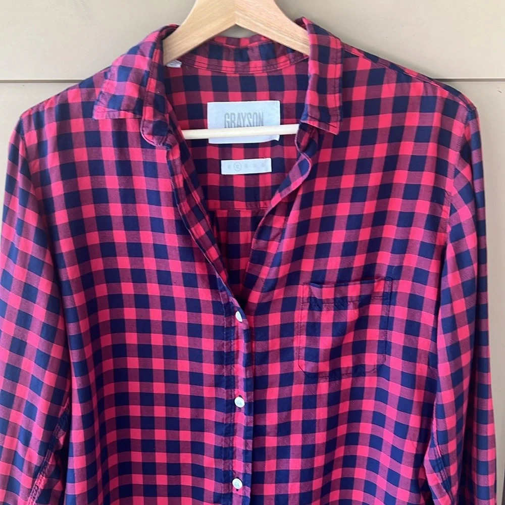 Grayson The Hero Checked Button Down Top Size 1=S… - image 3